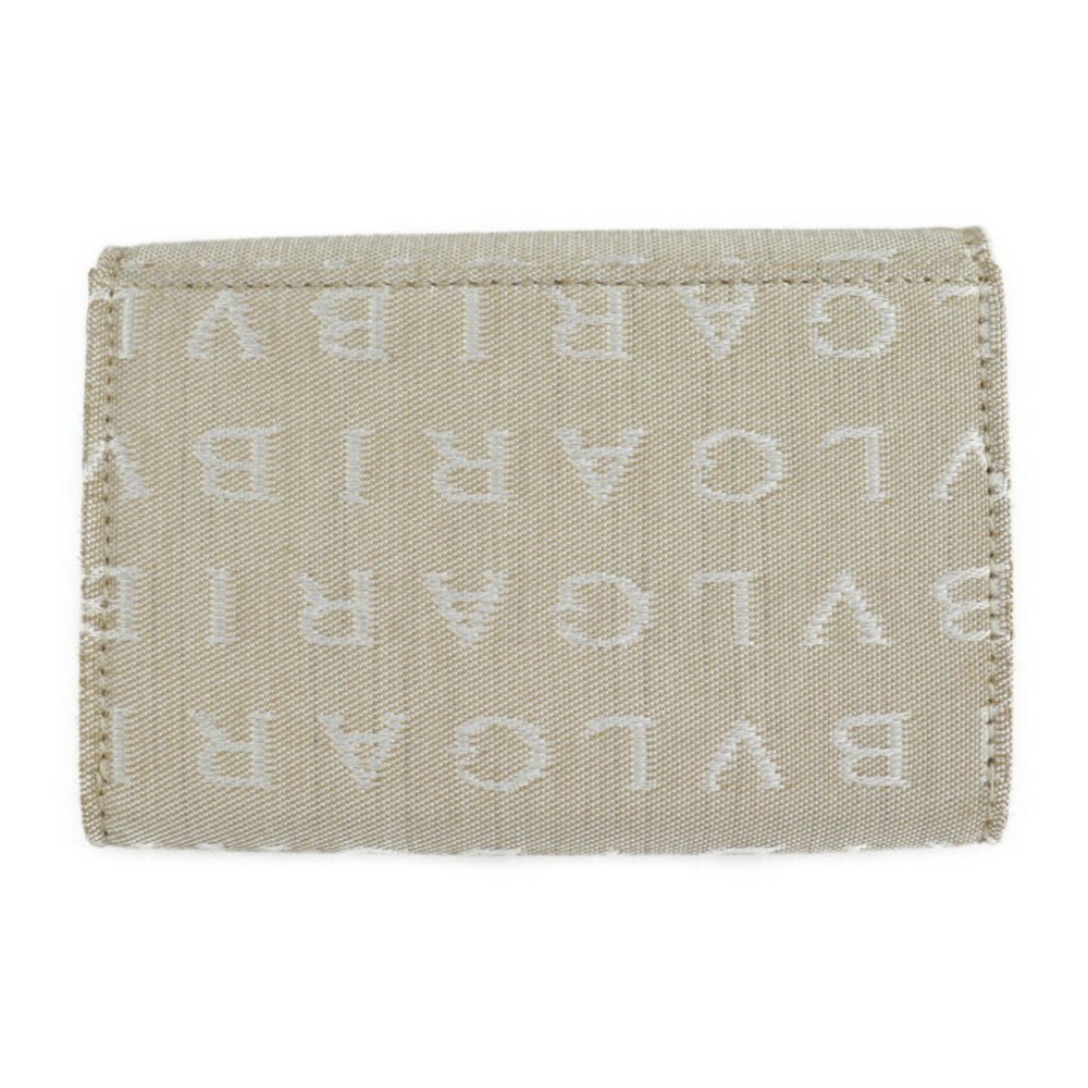 BVLGARI Bulgari Card Case 26549 Canvas Pigskin Beige Chocolate Logomania Foli... - Picture 3 of 9